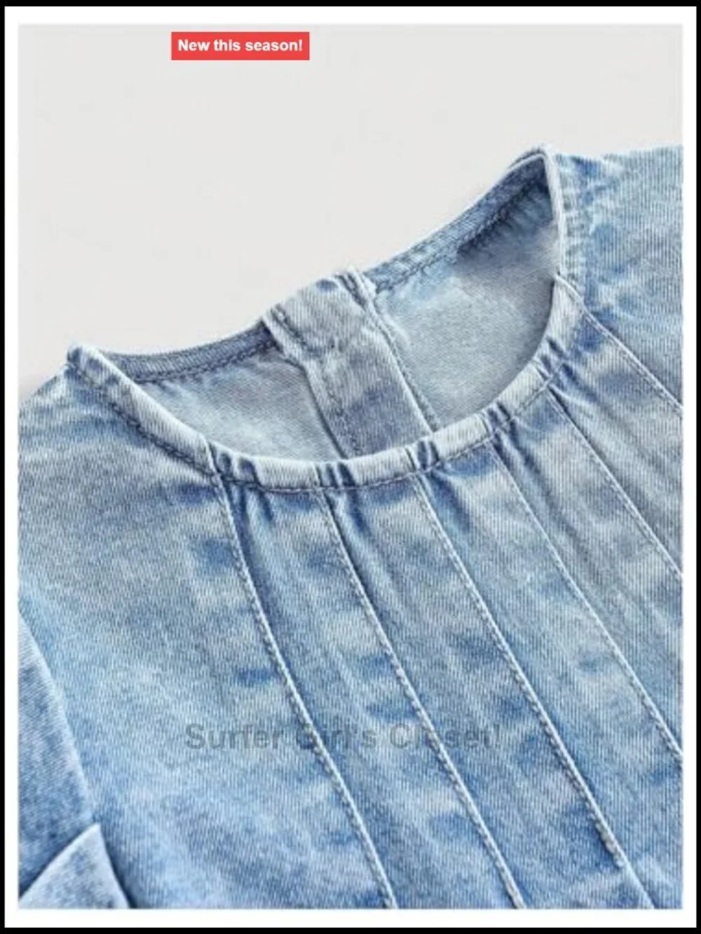 Girls Denim Dress Summer Short Sleeve Pleated A Line Cute Vacation Beach Mini